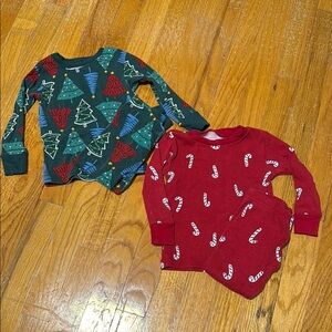 Carter's Cozy Green and Red Pajama Sets